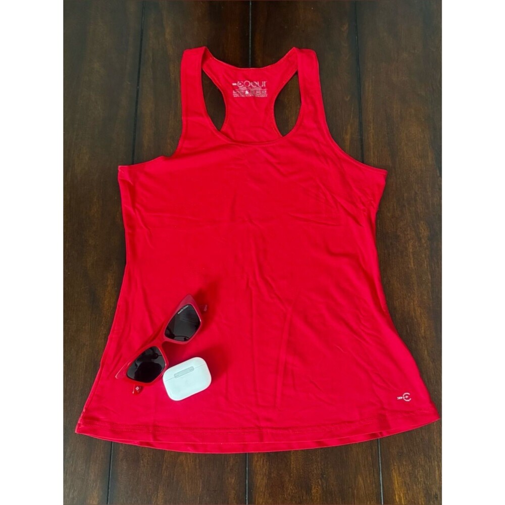 Coeur Racerback Running Tank Top - Red Medium